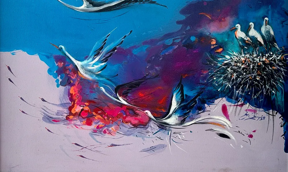 KUŞLARIN ŞARKISINDA RENKLER TEMALI RESİM SERGİSİ