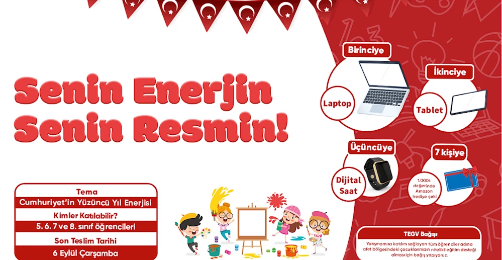 ÇOCUKLAR CUMHURİYET’İN 100. YILINDA CUMHURİYET’İN ENERJİSİNİ RESMEDECEK